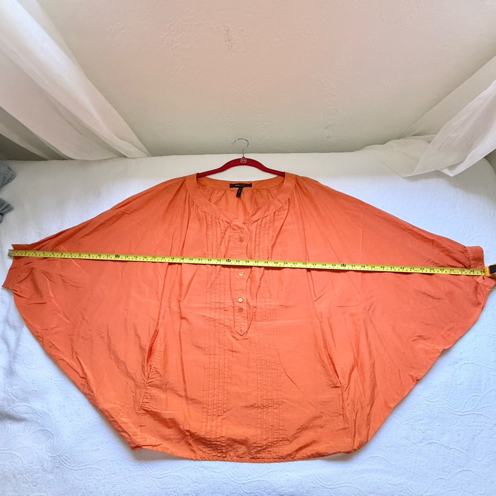 BCBGMaxAzria Bright Orange Button-Front Blouse size S /M - Picture 11 of 12